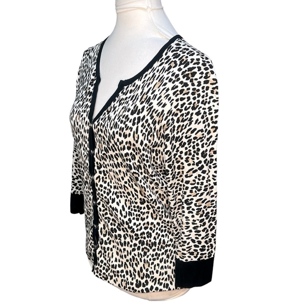 WHBM Leopard Ribbed Cardigan - Picture 2 of 6